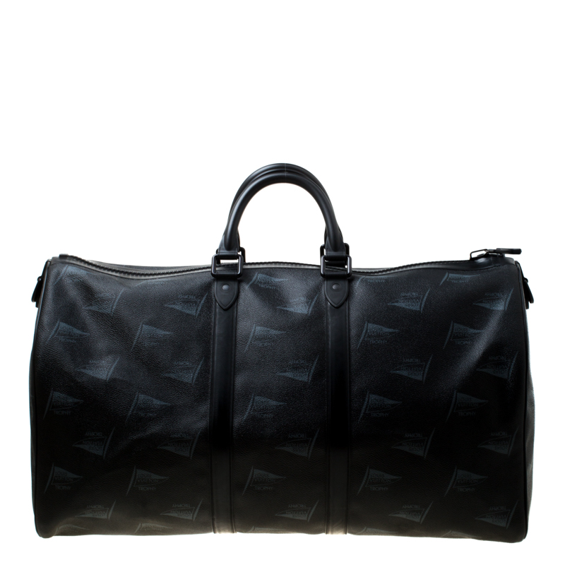 Louis Vuitton Black Coated Canvas Limited Edition 049/200 Dubai Keepall Bandouliere 55 Bag Louis ...