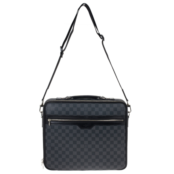 Pre Owned Louis Vuitton Black Damier Ebene Canvas Steeve Messenger