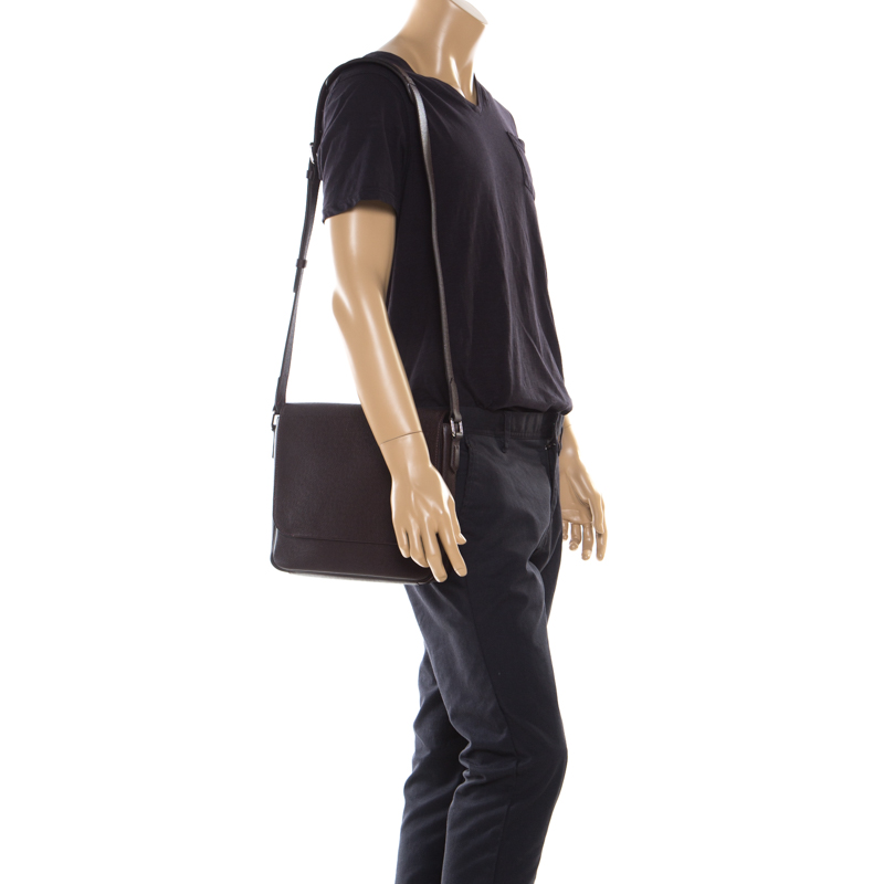 

Louis Vuitton Brown Taiga Leather Roman PM Messenger Bag