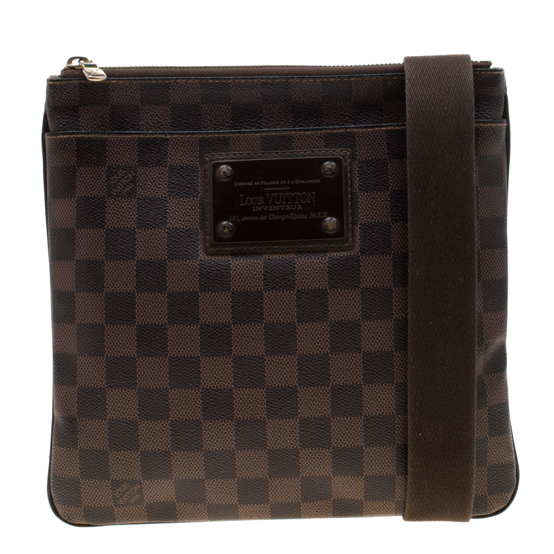 Louis Vuitton Damier Ebene Brooklyn Pochette Plate Bag Louis Vuitton | TLC
