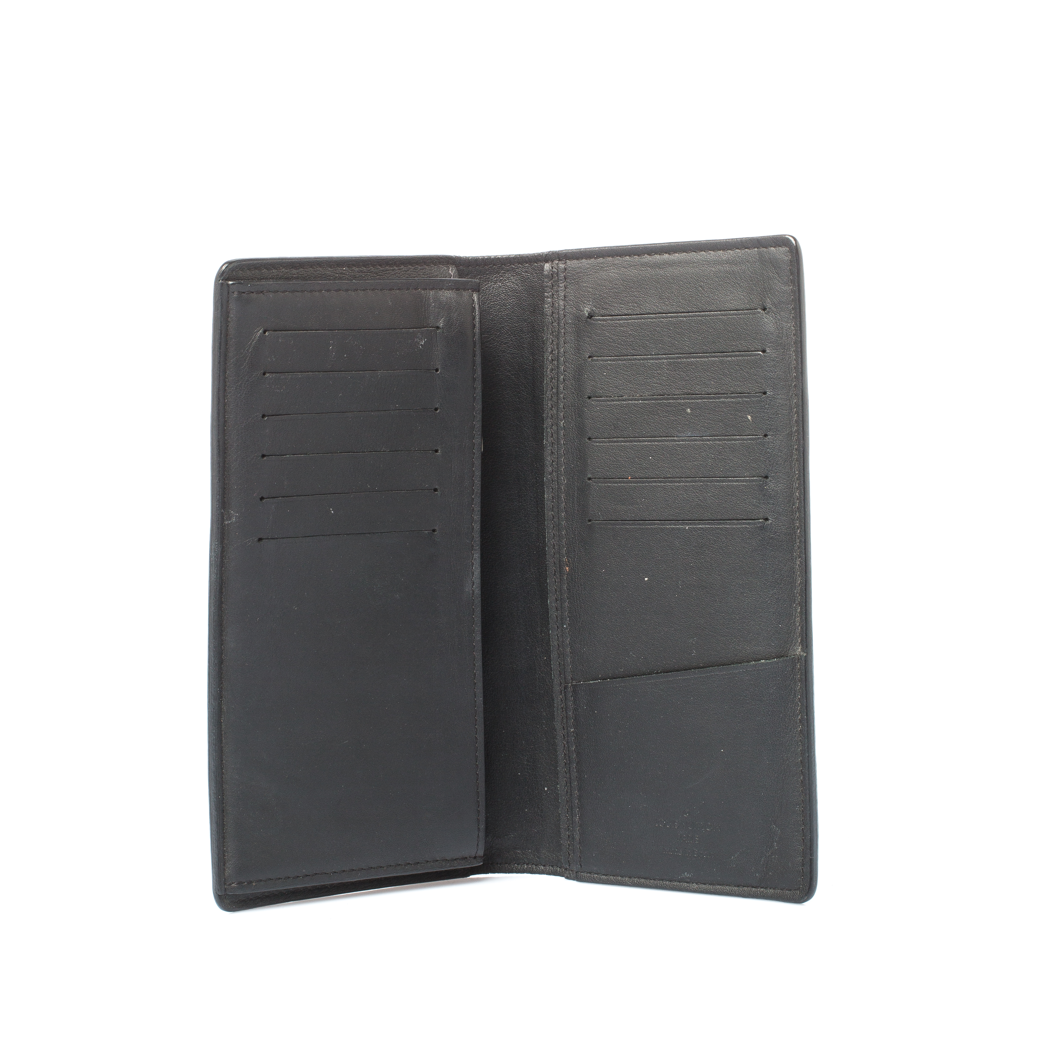 

Louis Vuitton Onyx Damier Infini Leather Brazza Wallet, Black