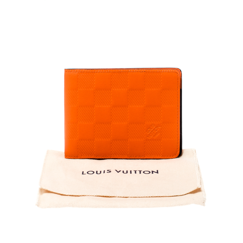 Leather wallet Louis Vuitton Orange in Leather - 23399966