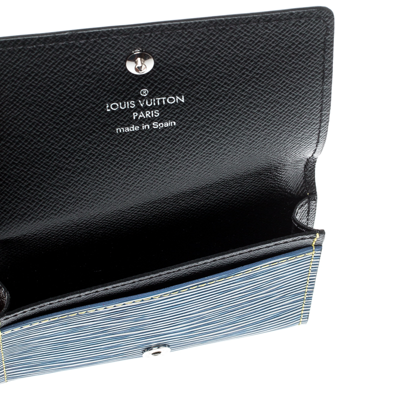 

Louis Vuitton Denim Epi Leather Business Card Holder, Blue