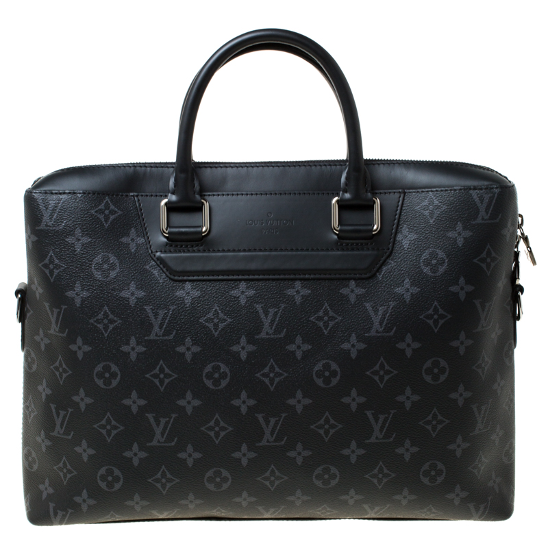 Pre Owned Louis Vuitton Eclipse Monogram Canvas Briefcase 