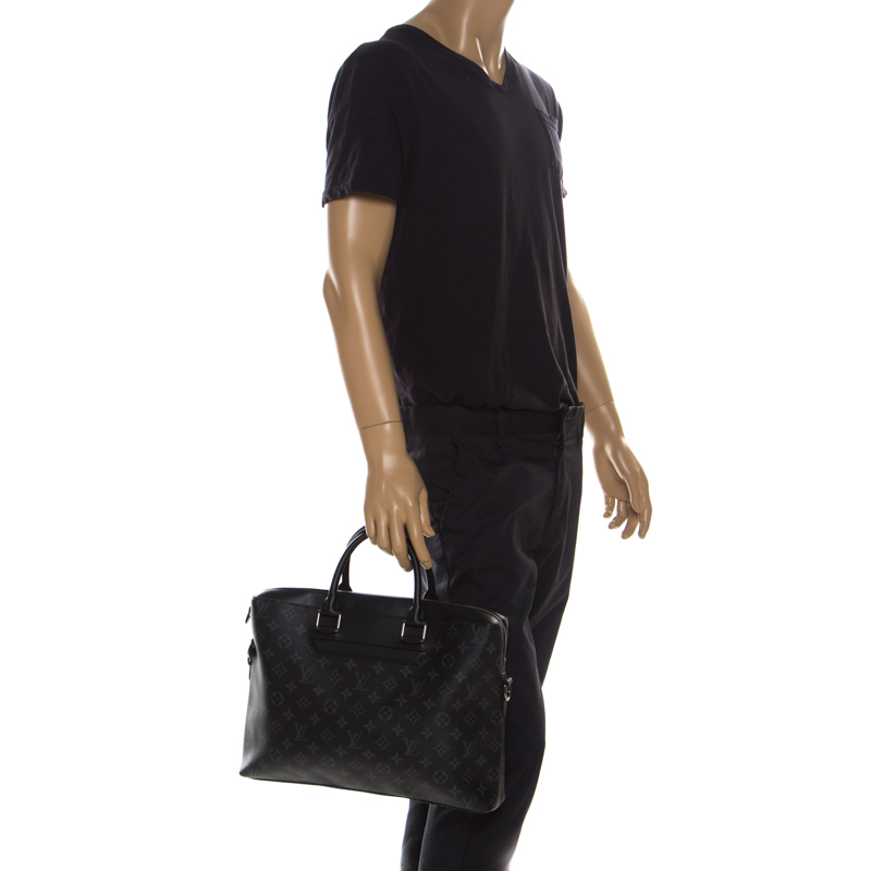 

Louis Vuitton Eclipse Monogram Canvas Briefcase, Black