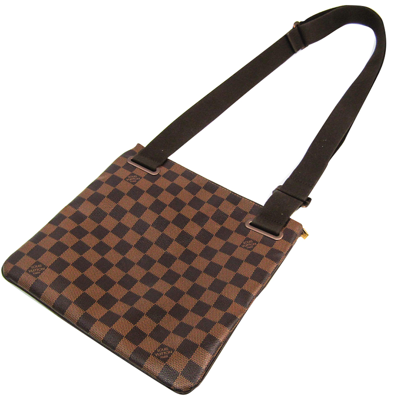 

Louis Vuitton Damier Ebene Canvas Brooklyn Pochette Plate Bag, Brown