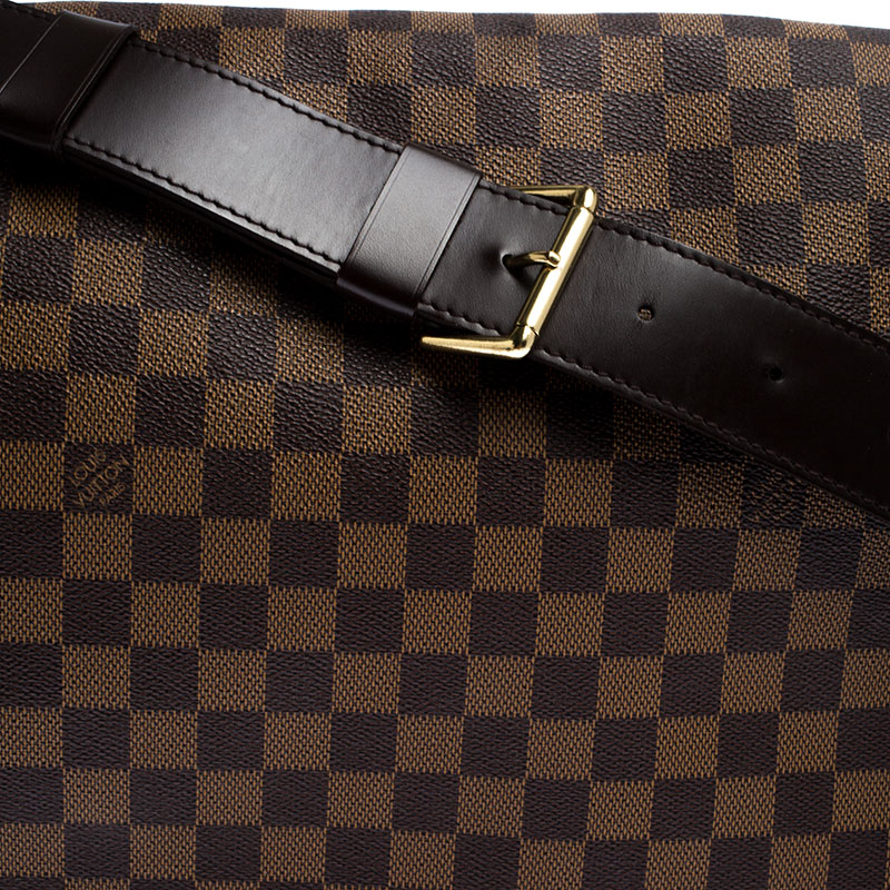 Louis Vuitton Damier Ebene Bastille Messenger Bag Brown Leather Cloth  ref.93756 - Joli Closet