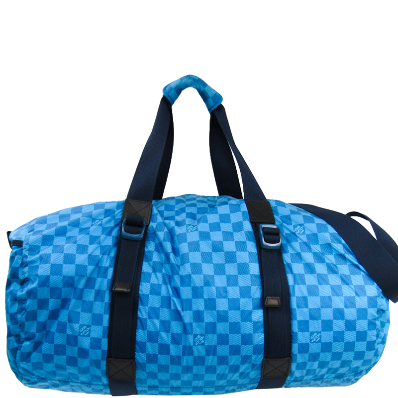Louis Vuitton Blue Damier Nylon Aventure Practical Boston Bag Blue Damier Nylon Aventure Practical