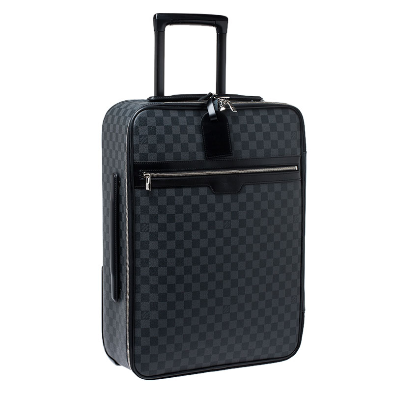 Louis Vuitton Suitcase Horizon Damier Graphite Pixel 55 Blue in Coated  Canvas with Silver-tone - US