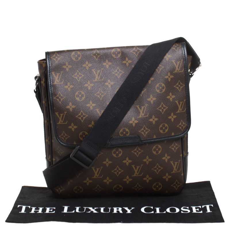 Louis Vuitton Monogram Macassar Bass PM Leather Fabric Brown Shoulder bag  614