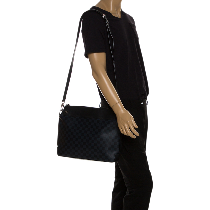 Louis Vuitton Damier cobalt Greenwich laptop messenger shoulder