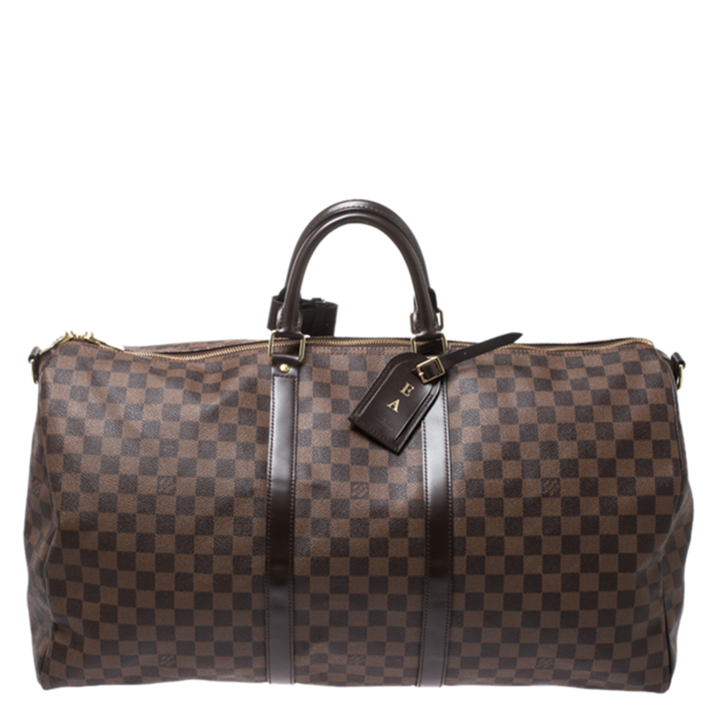 Louis Vuitton Damier Ebene Canvas Keepall Bandouliere 55