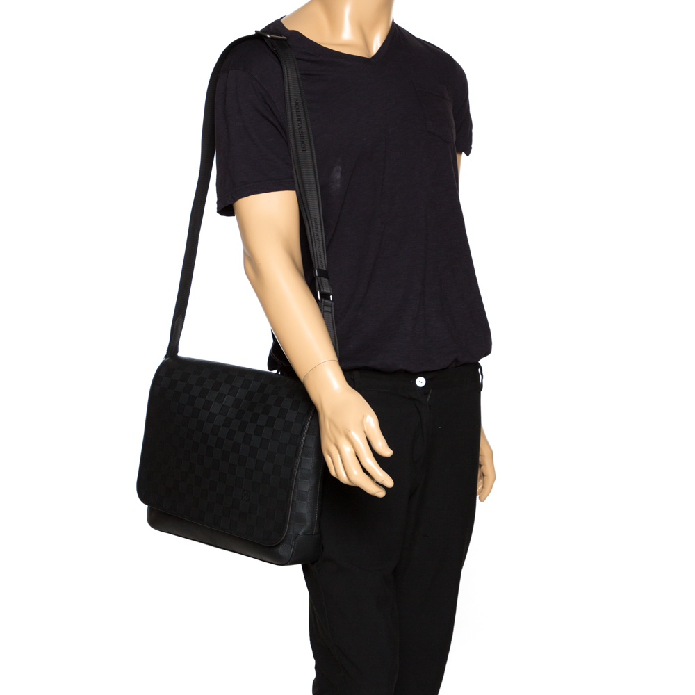 

Louis Vuitton Onyx Damier Infini Leather District MM Bag, Black