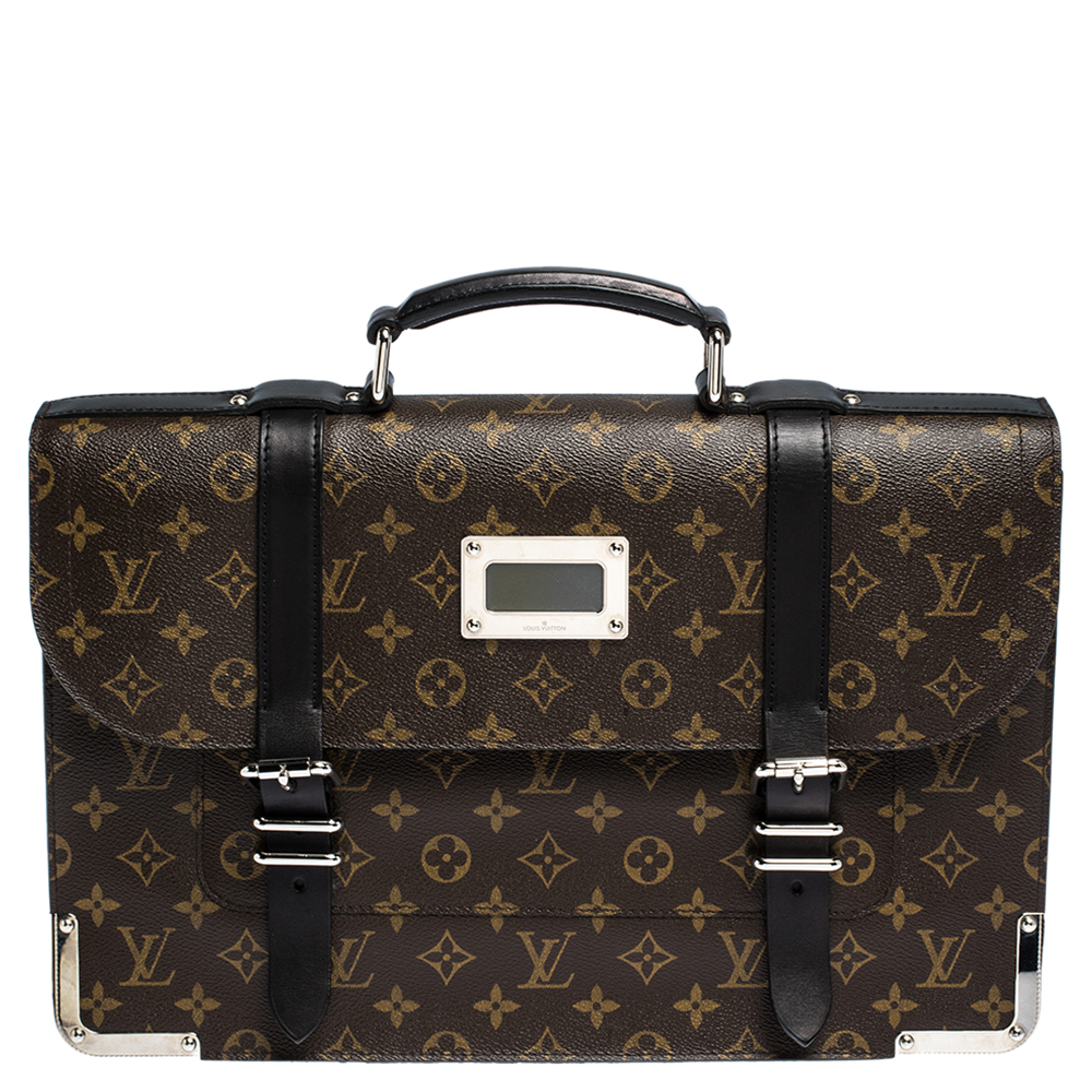 Louis Vuitton Monogram Maccassar Canvas and Leather Larry Briefcase