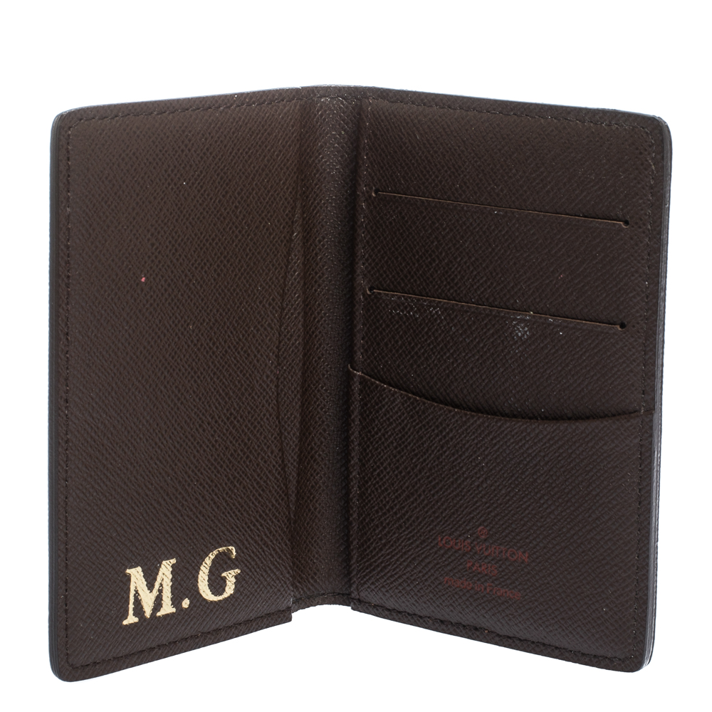 

Louis Vuitton Damier Canvas Bifold Card Holder, Brown