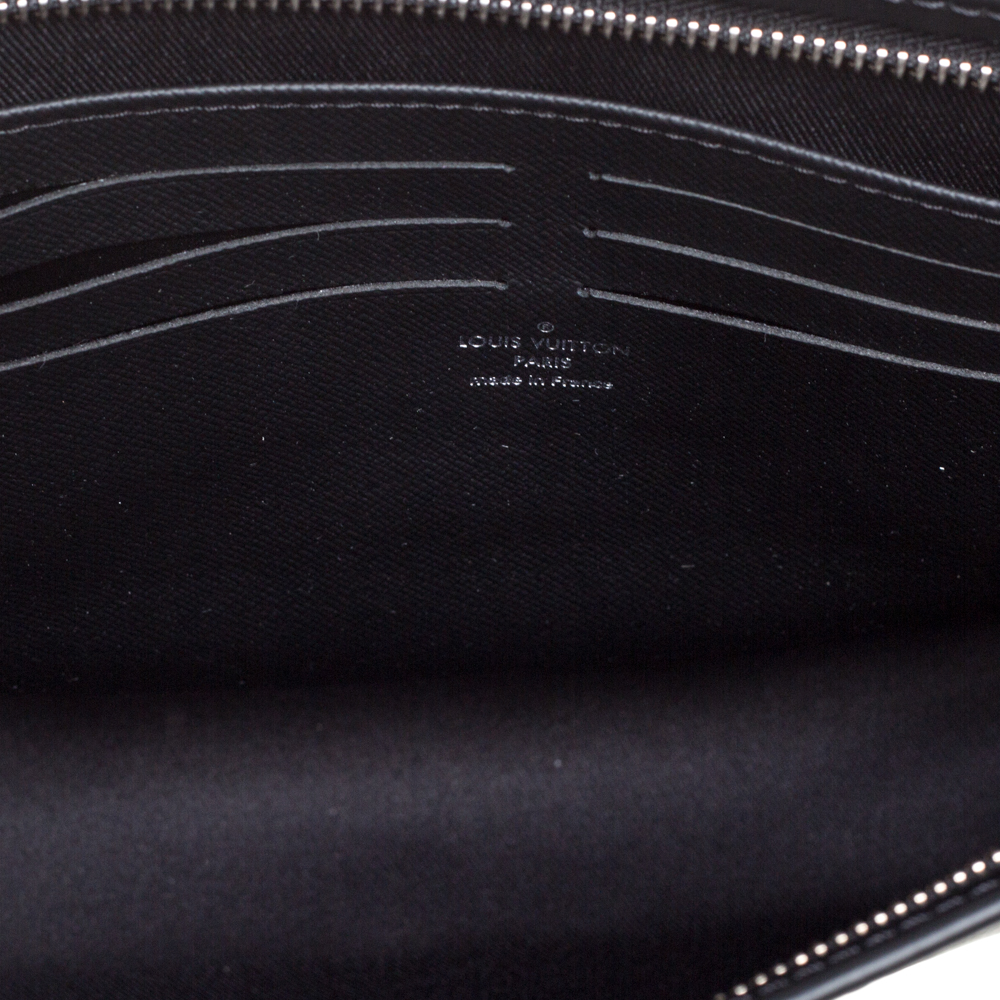 Louis Vuitton M80034 Pochette Voyage MM Canvas Leather NavyxWhite Clutch  Bag Men