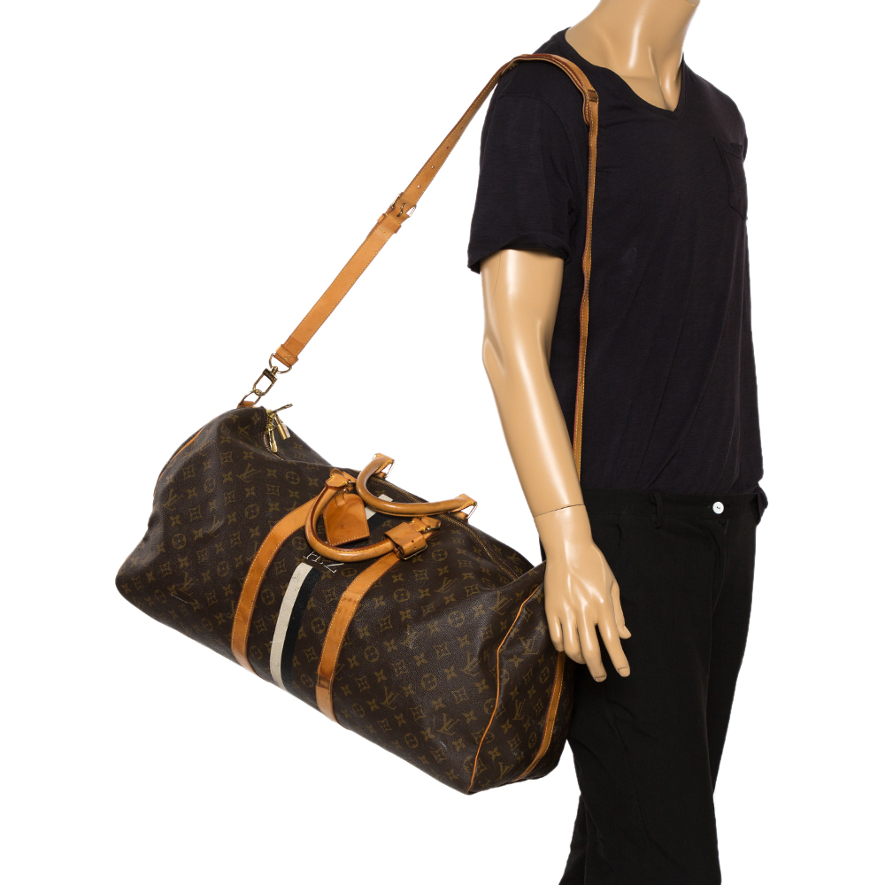 

Louis Vuitton Mon Monogram Canvas Keepall Bandouliere 55 Bag, Brown