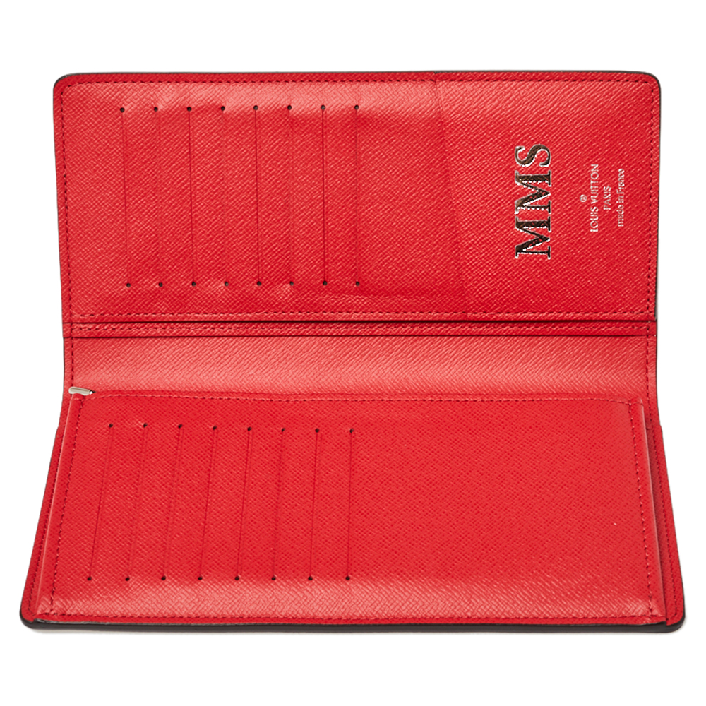 

Louis Vuitton Blue/Red Taiga Leather Brazza Wallet