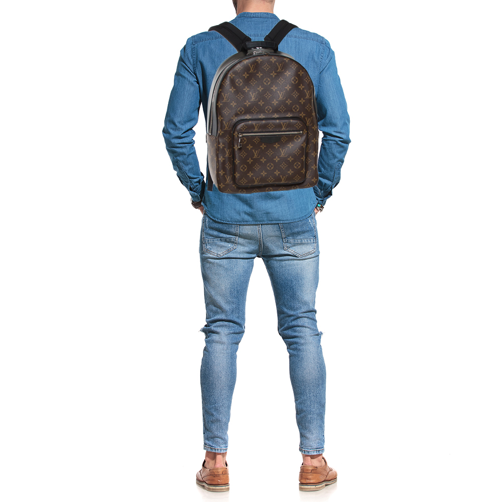 

Louis Vuitton Monogram Macassar Canvas and Leather Josh Backpack, Brown