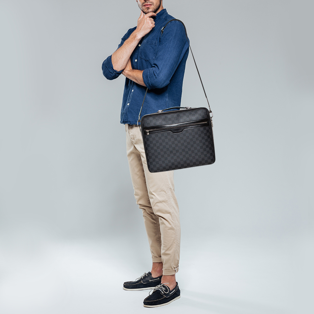 

Louis Vuitton Damier Graphite Canvas Steeve Briefcase Bag, Black