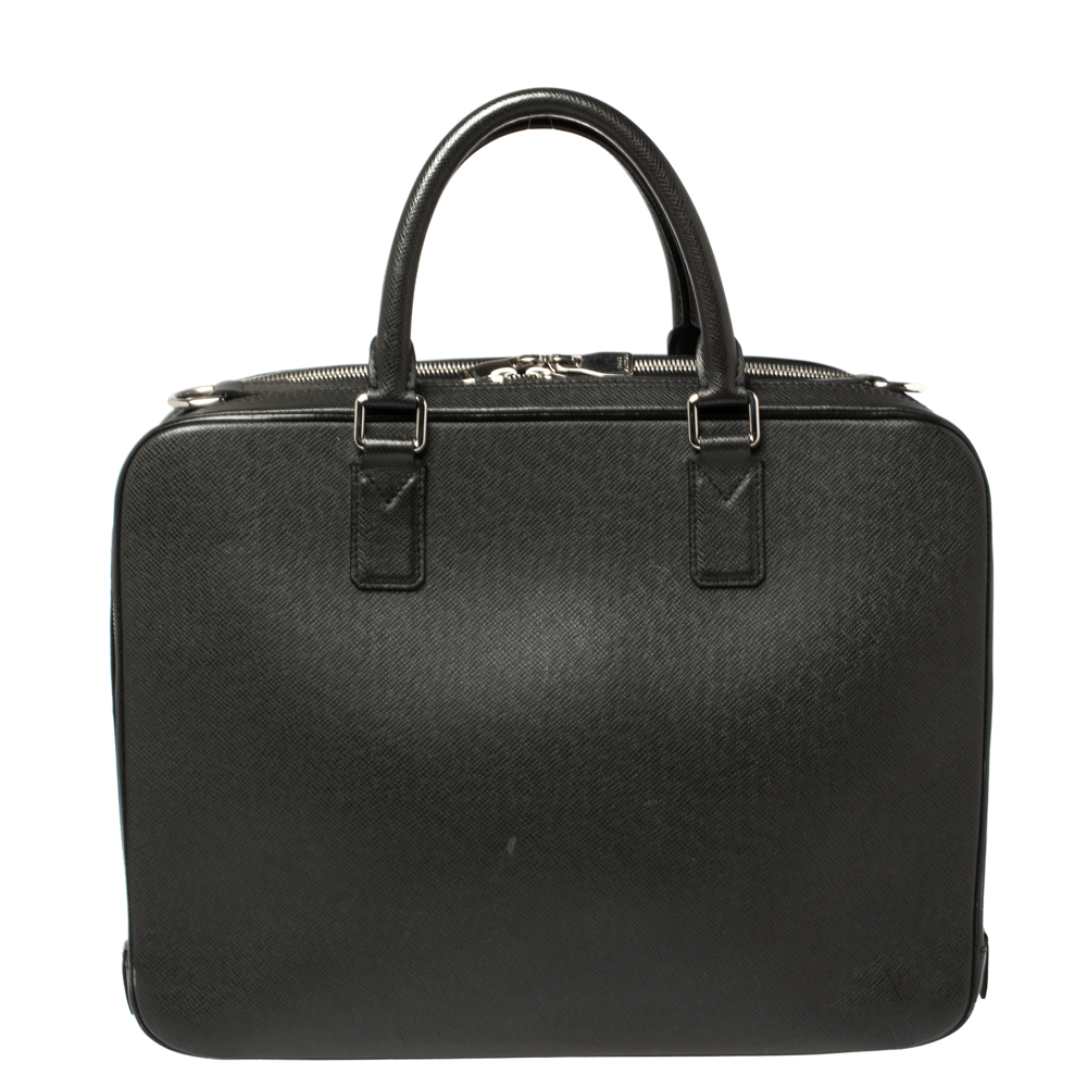 Pre-owned Louis Vuitton Black Taiga Leather Neo Igor Briefcase