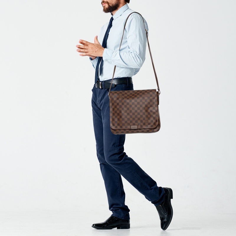 

Louis Vuitton Damier Ebene Canvas District MM Bag, Brown