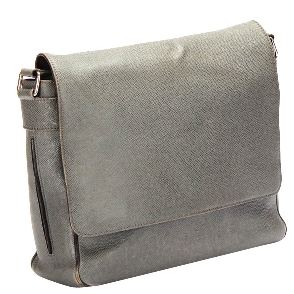 

Louis Vuitton Grey Leather Vintage Messenger Bag