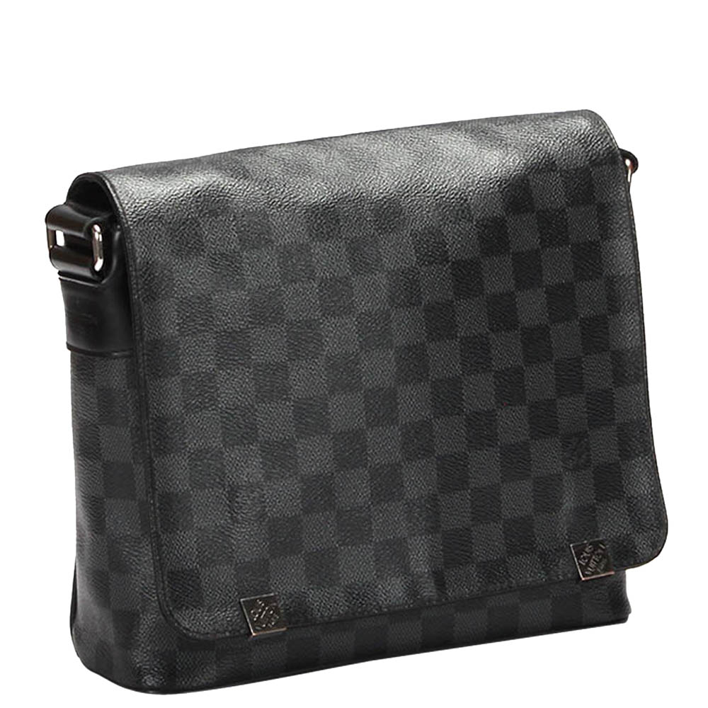 

Louis Vuitton Damier Graphite Canvas District MM Bag, Black