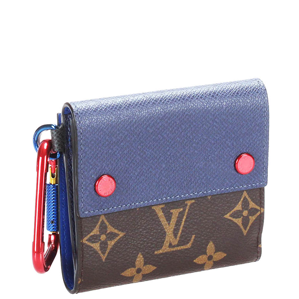 

Louis Vuitton Blue Monogram Canvas Epi Leather Small Wallet