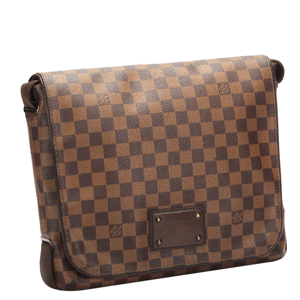 

Louis Vuitton brown Damier Ebene canvas Brooklyn MM bag