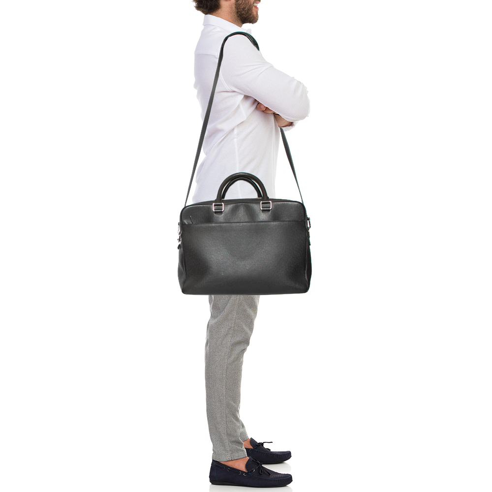 

Louis Vuitton Ardoise Taiga Leather Porte Documents Business Briefcase Bag, Black