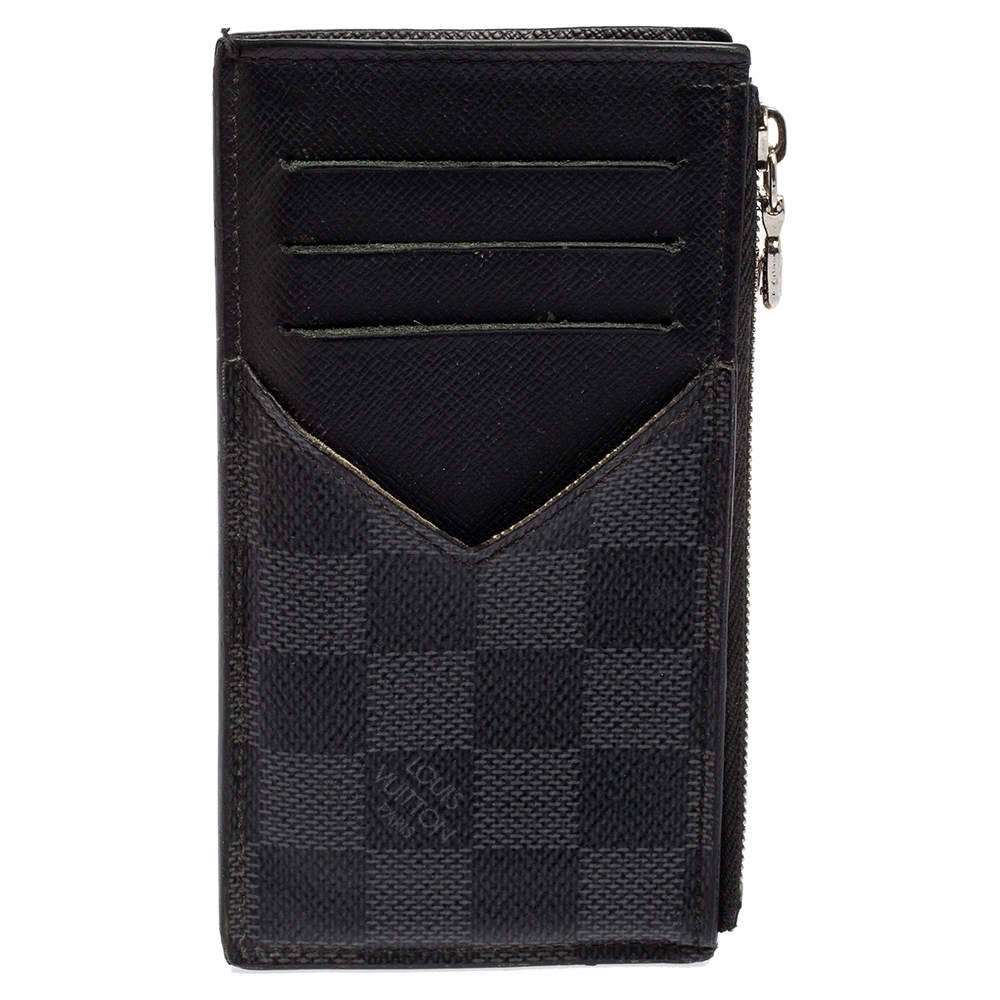 

Louis Vuitton Damier Graphite Canvas Coin Card Holder, Black