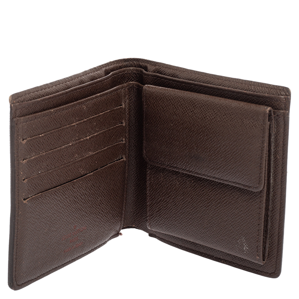 

Louis Vuitton Damier Ebene Canvas Bifold Wallet, Brown