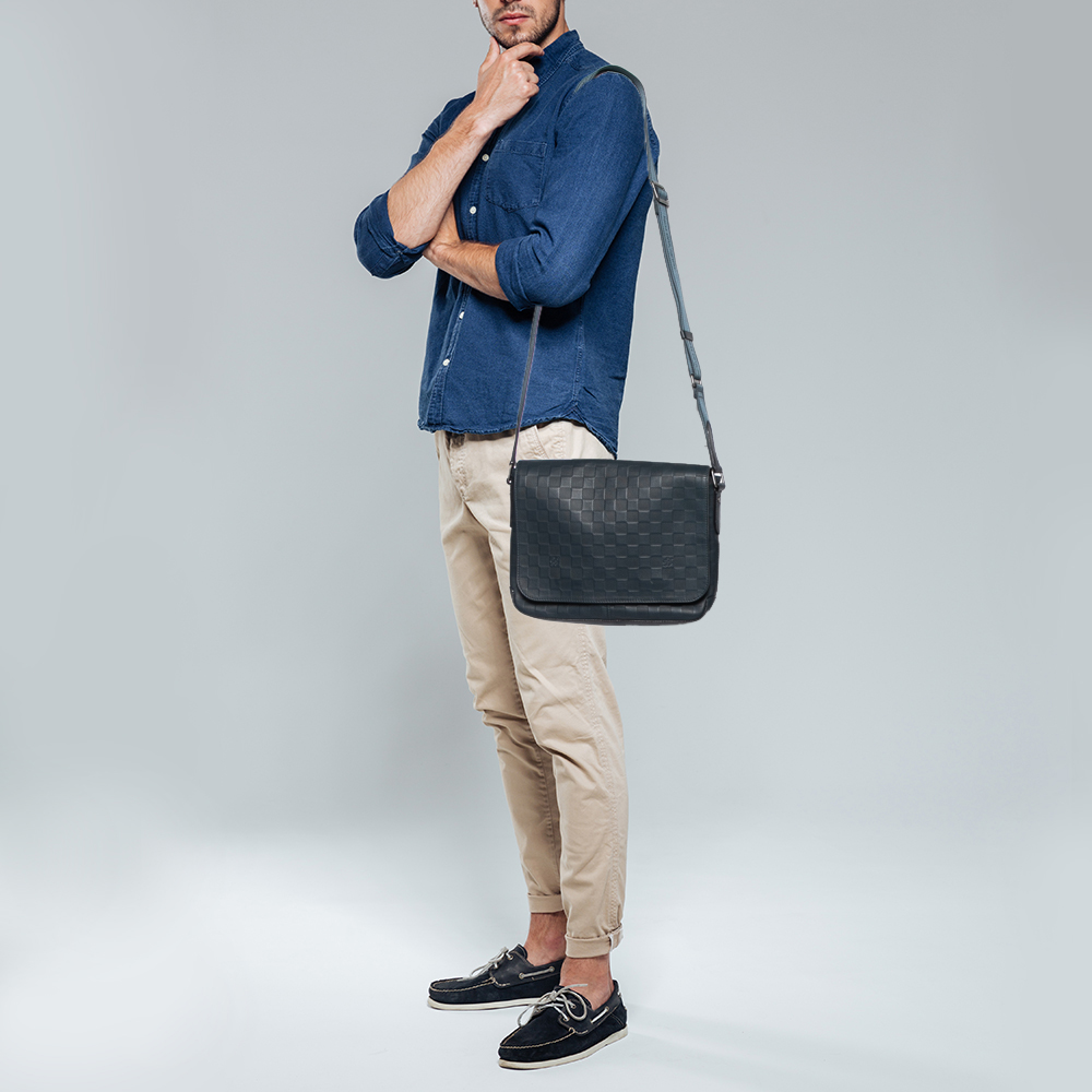 

Louis Vuitton Cosmos Damier Infini Leather District PM Bag, Blue
