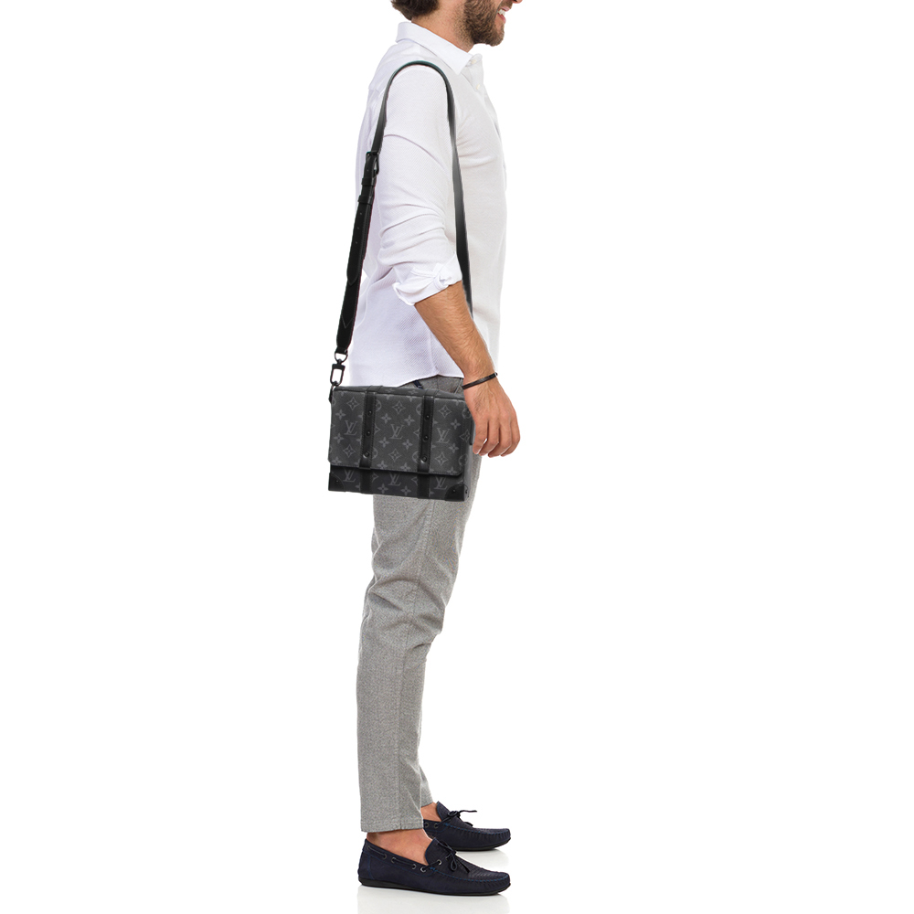 

Louis Vuitton Monogram Eclipse Canvas Trunk Messenger Bag, Black