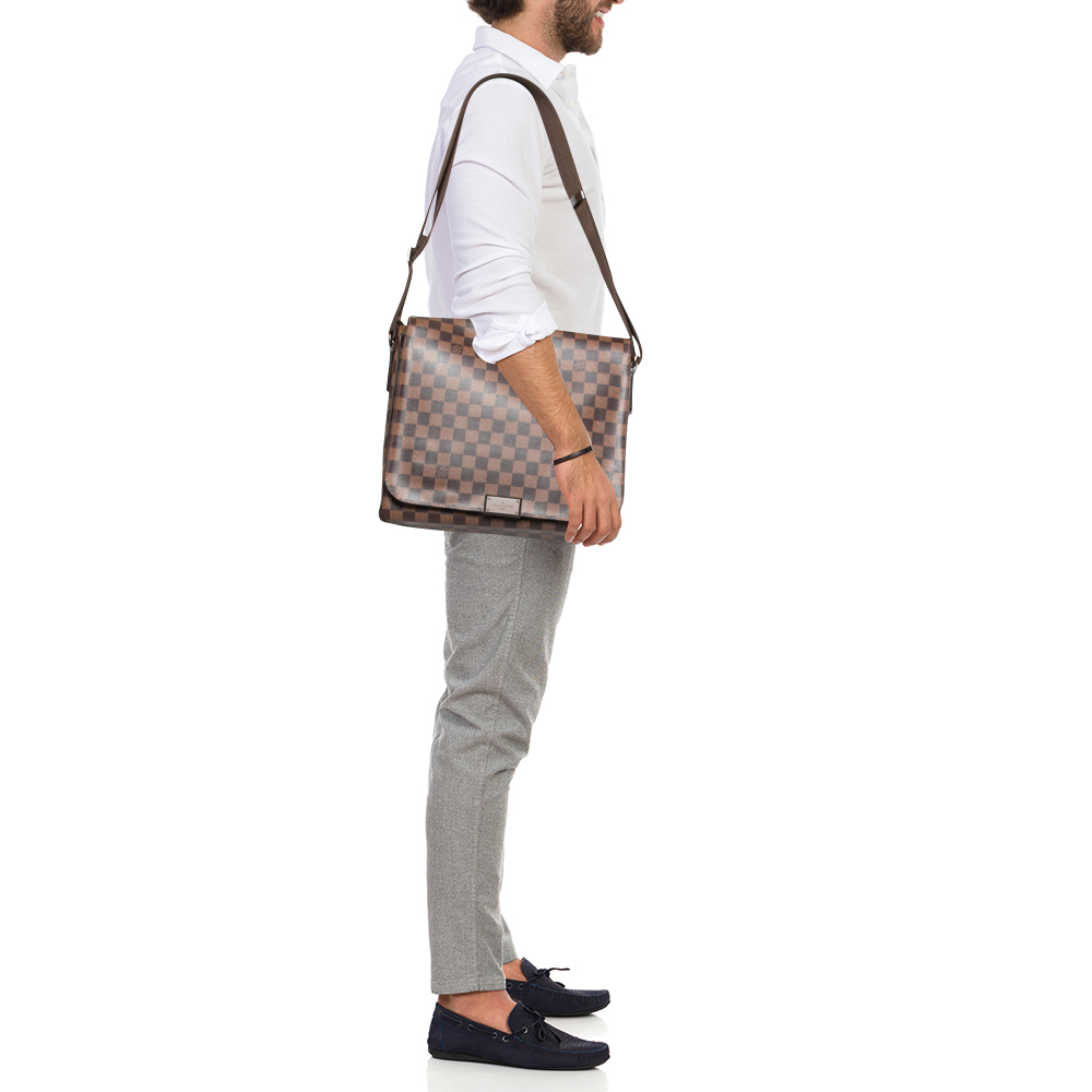 

Louis Vuitton Damier Ebene Canvas District MM Bag, Brown