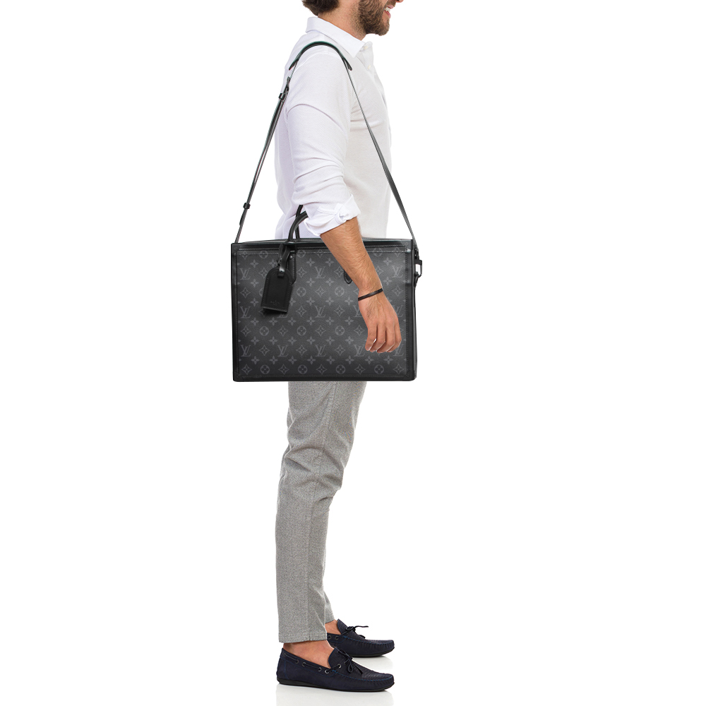 

Louis Vuitton Monogram Eclipse Soft Trunk Briefcase, Black