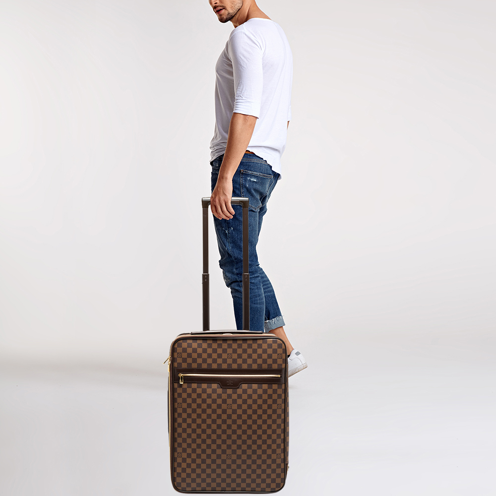 

Louis Vuitton Damier Ebene Canvas Pegase 55 Luggage, Brown