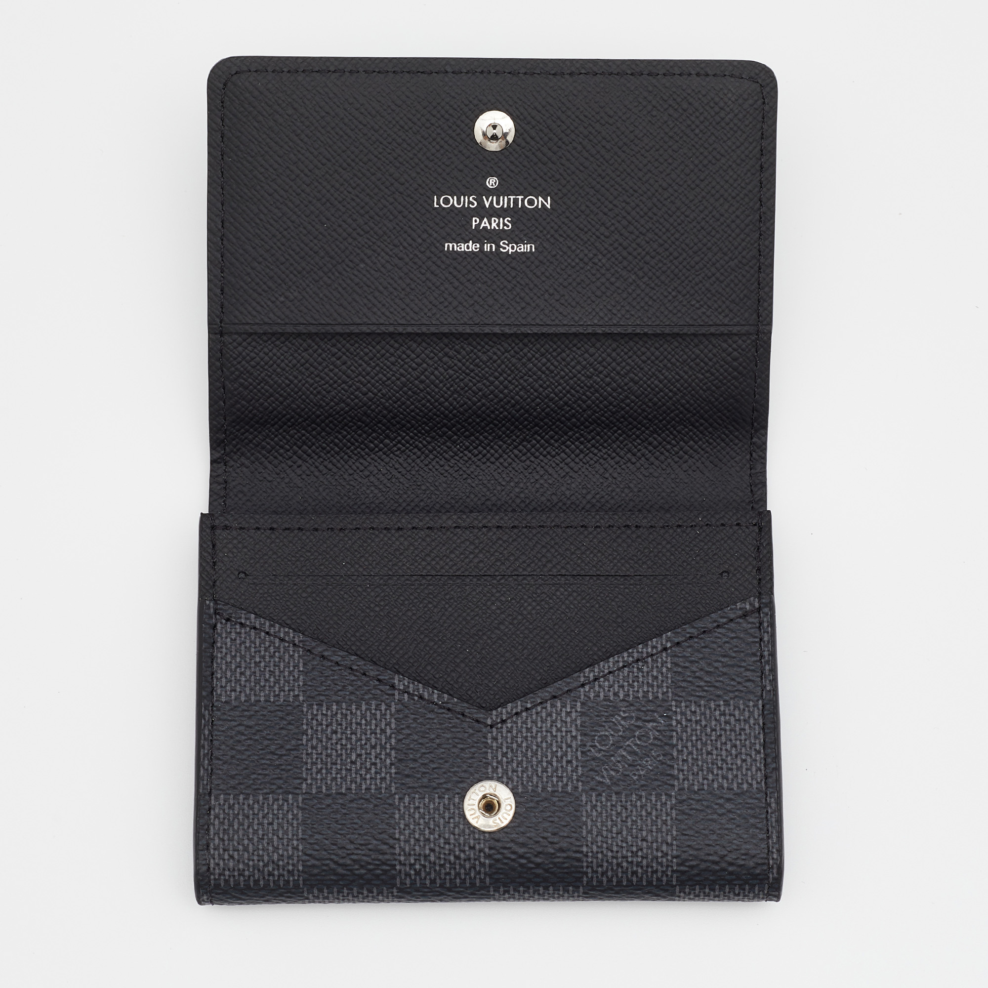 

Louis Vuitton Damier Graphite Canvas Enveloppe Carte de Visite Bifold Card Holder, Grey