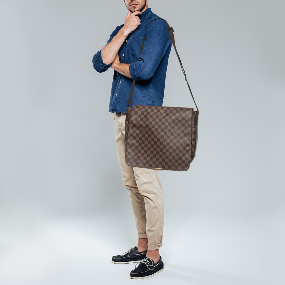 

Louis Vuitton Damier Ebene Canvas and Leather Bastille Messenger Bag, Brown
