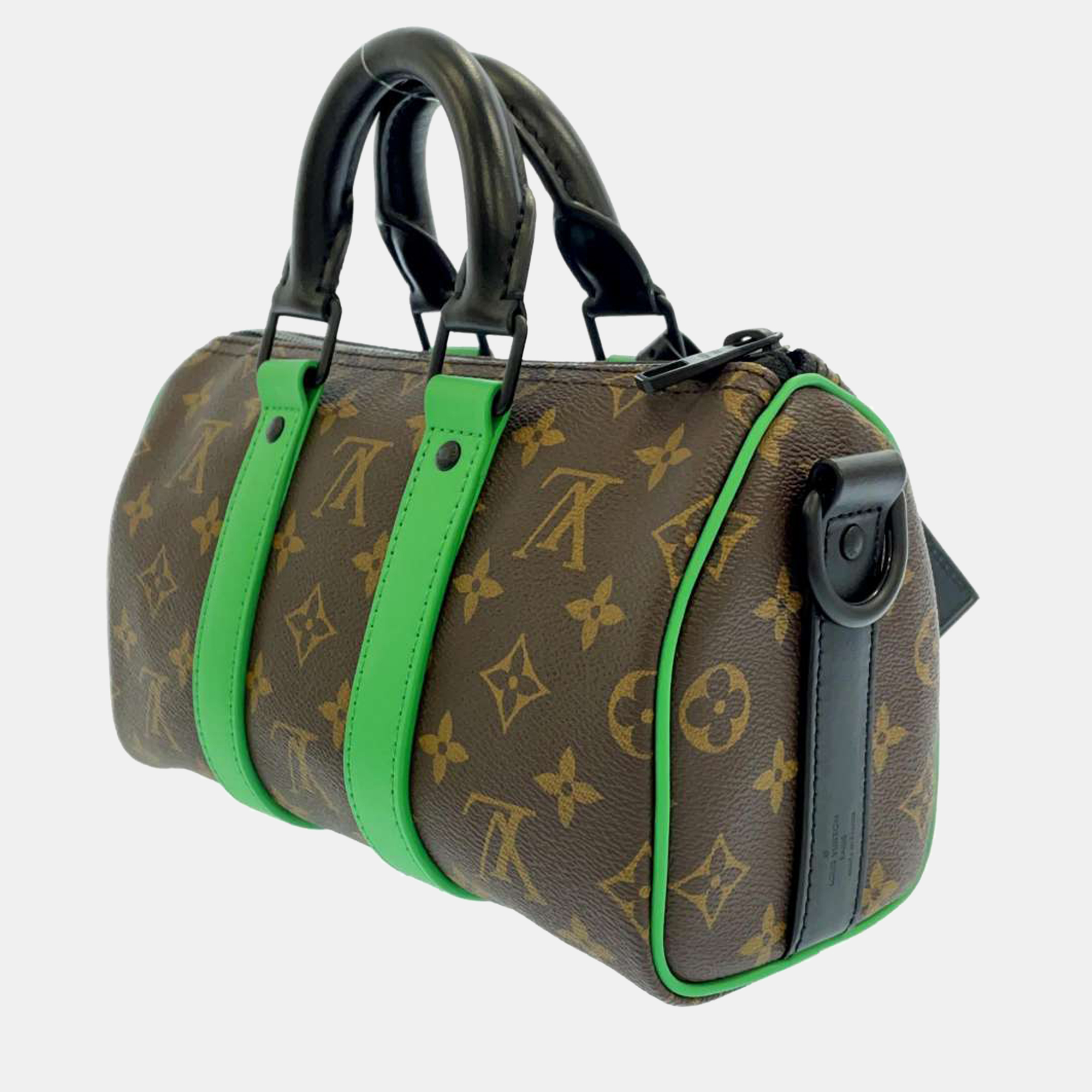 

Louis Vuitton Brown/Green Monogram Canvas Macassar Keepall Bandouliere 25 Duffel Bag