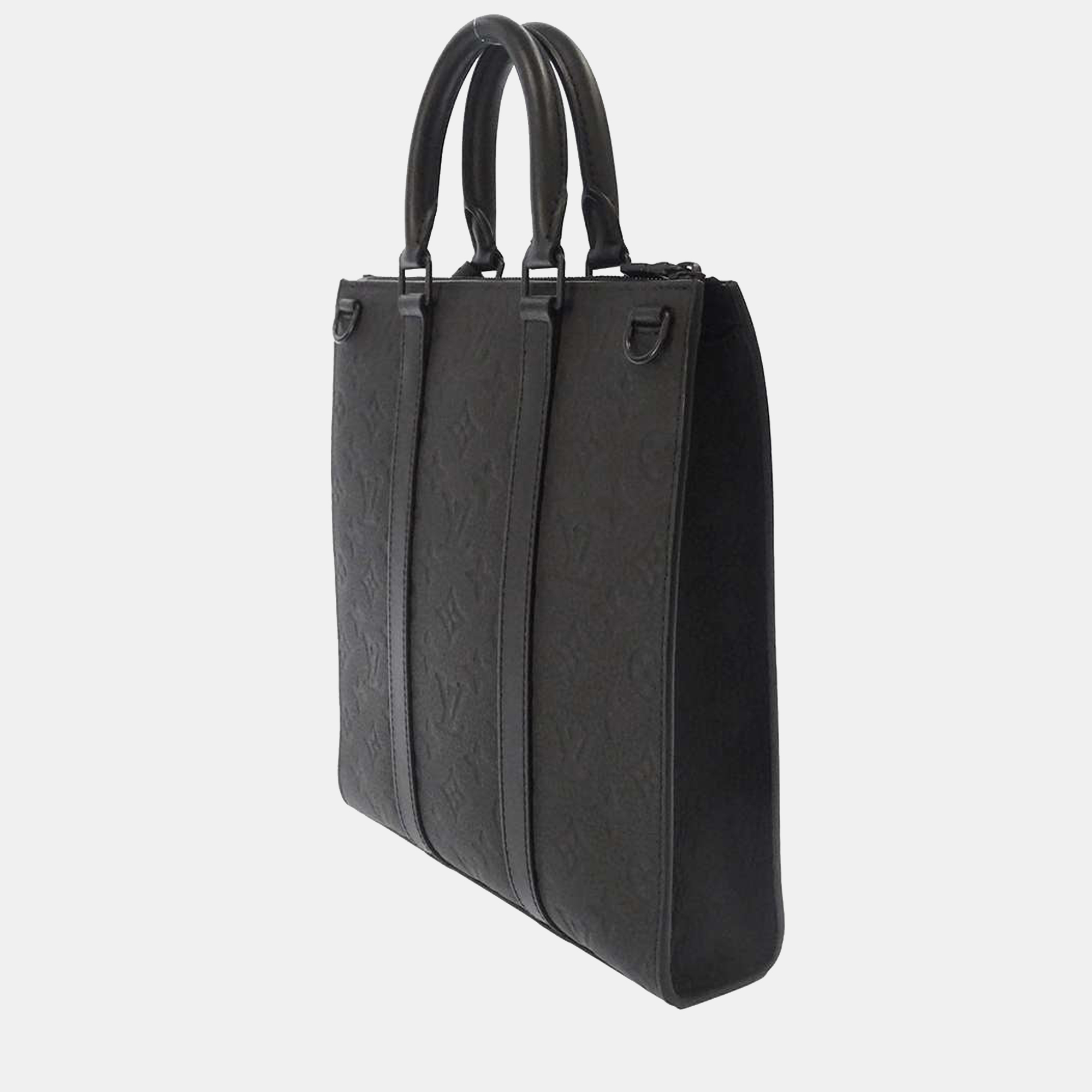 

Louis Vuitton Black Monogram Taurillon Leather Sac Plat Tote Bag