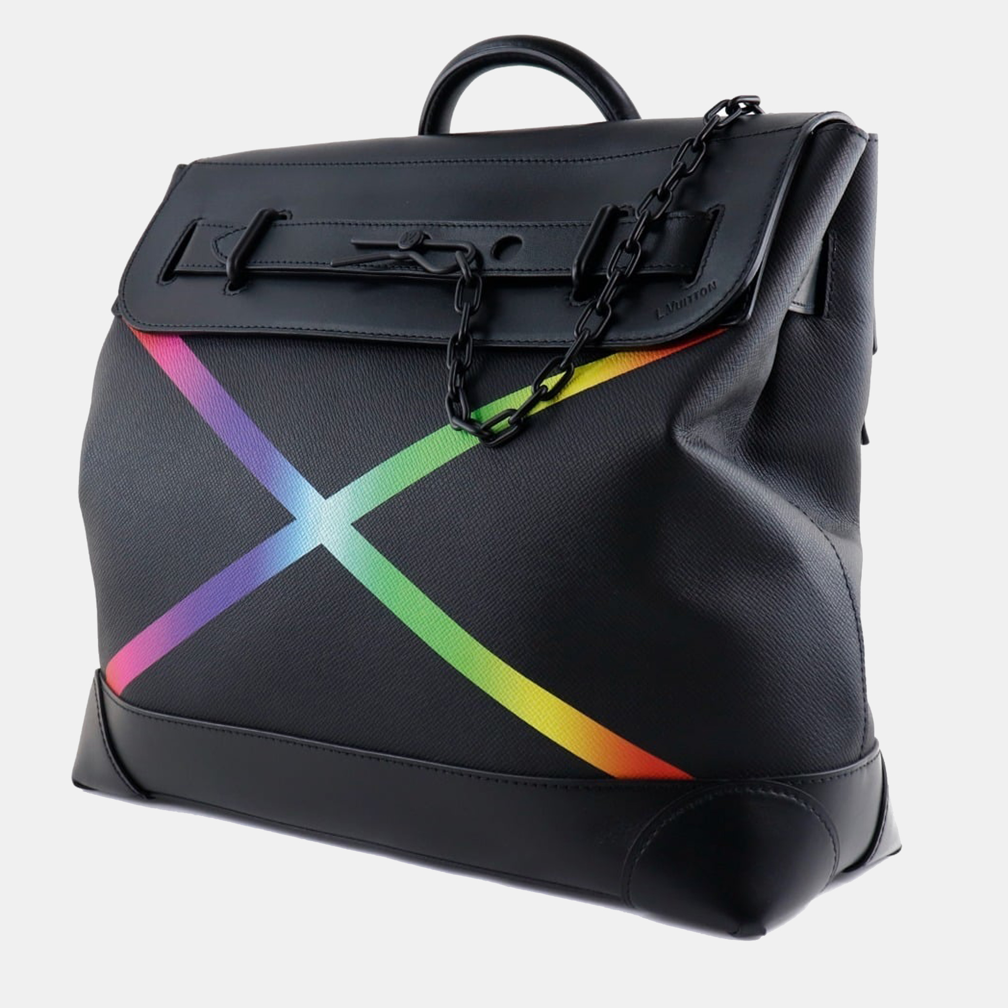

Louis Vuitton Black Taiga Leather Rainbow Steamer PM Top Handle Bag