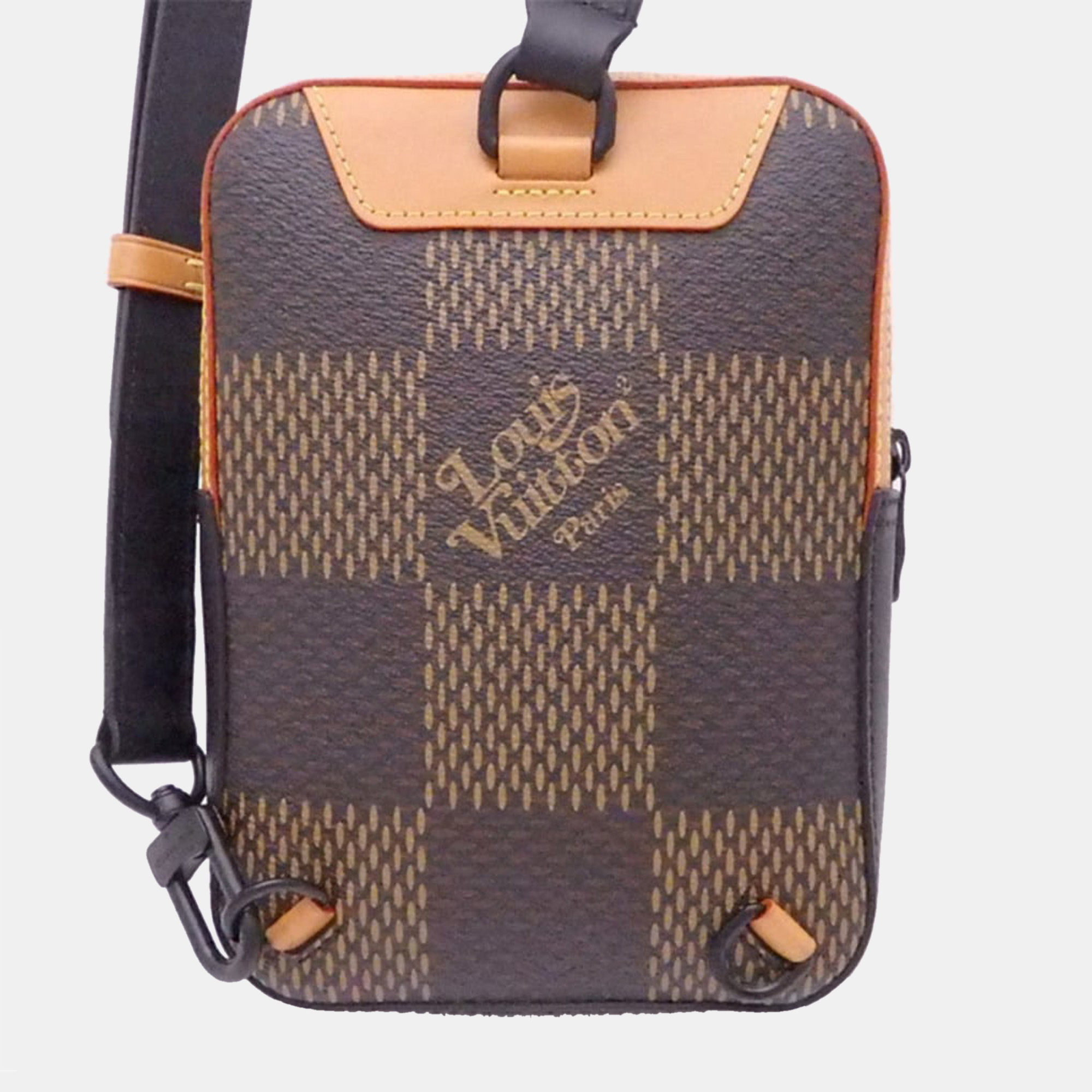 

Louis Vuitton LV x Nigo Giant Damier Ebene and Monogram Nano Amazone Messenger Bag, Brown