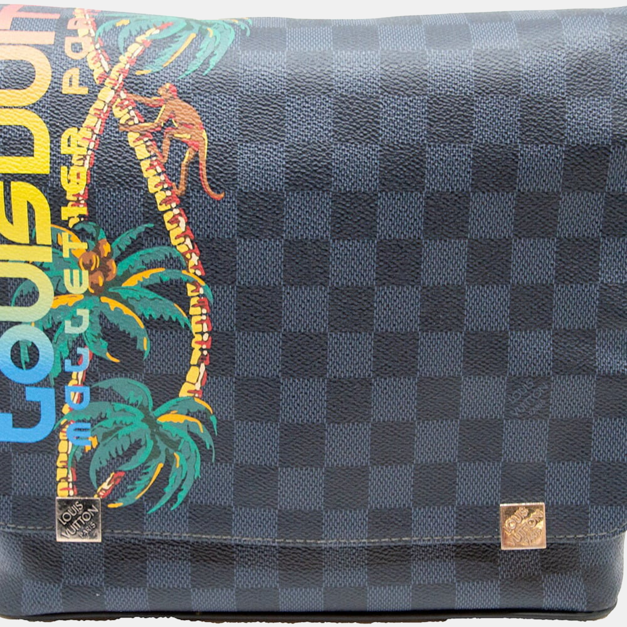 Preowned Louis Vuitton Black Damier Cobalt Canvas Jungle District Pm