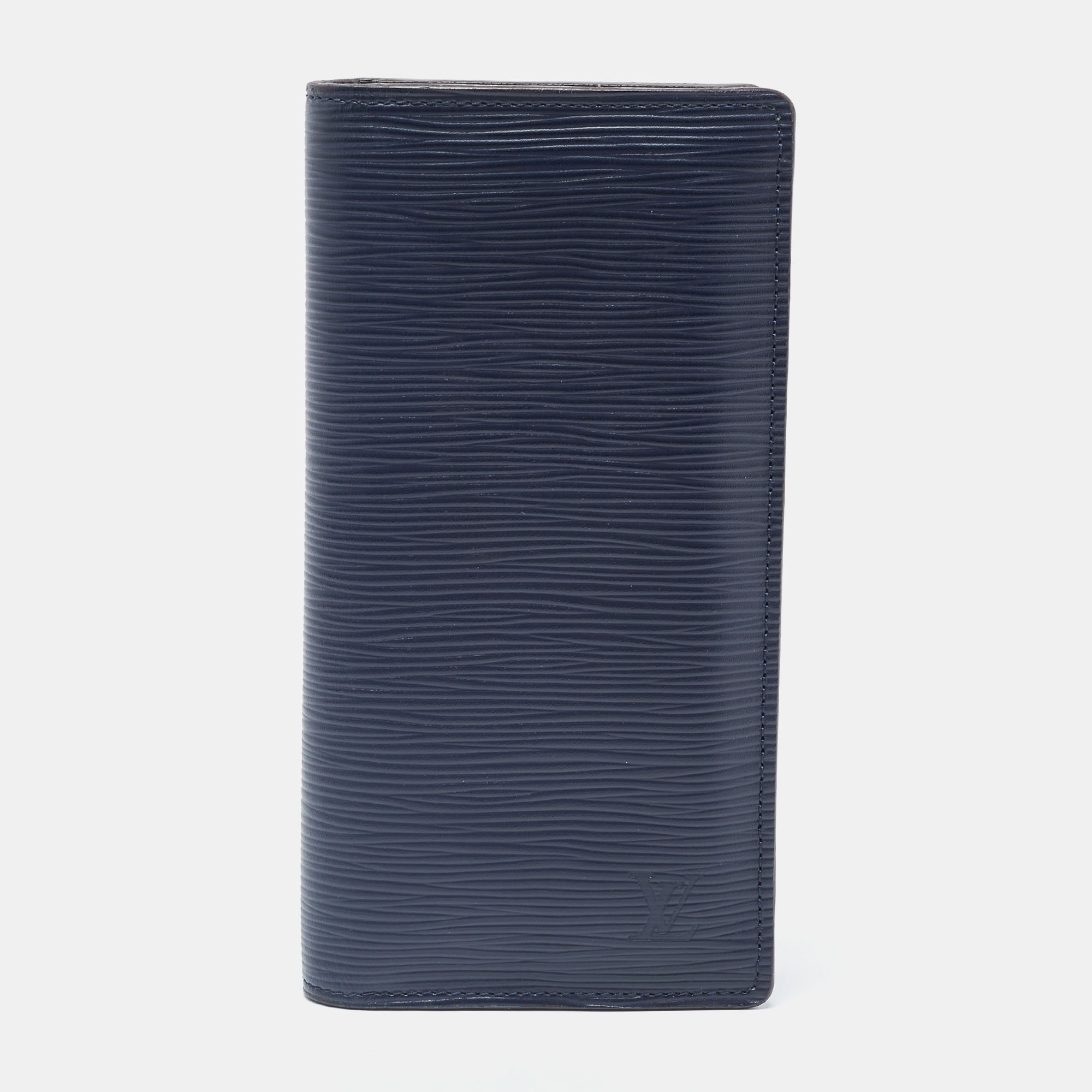 Louis Vuitton Navy Blue Epi Leather Stripes Brazza Wallet