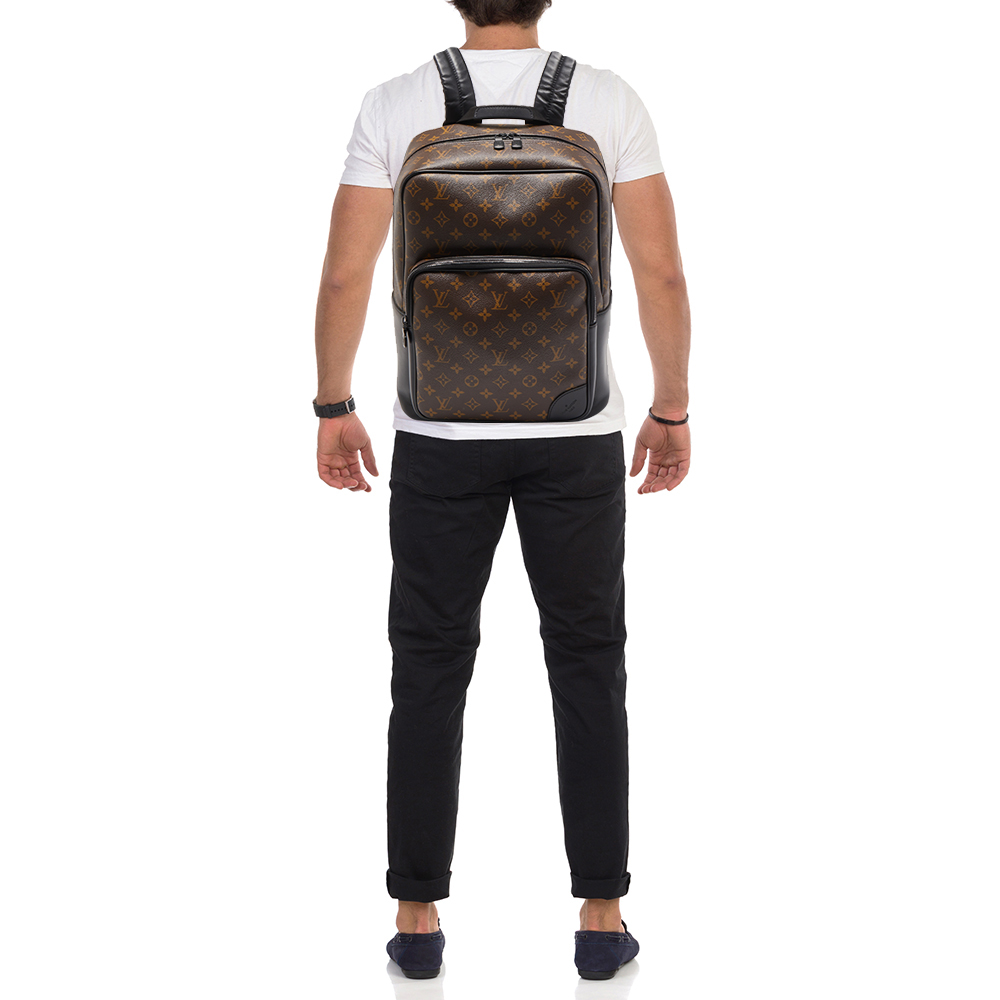 

Louis Vuitton Monogram Macassar Canvas Dean Backpack, Brown