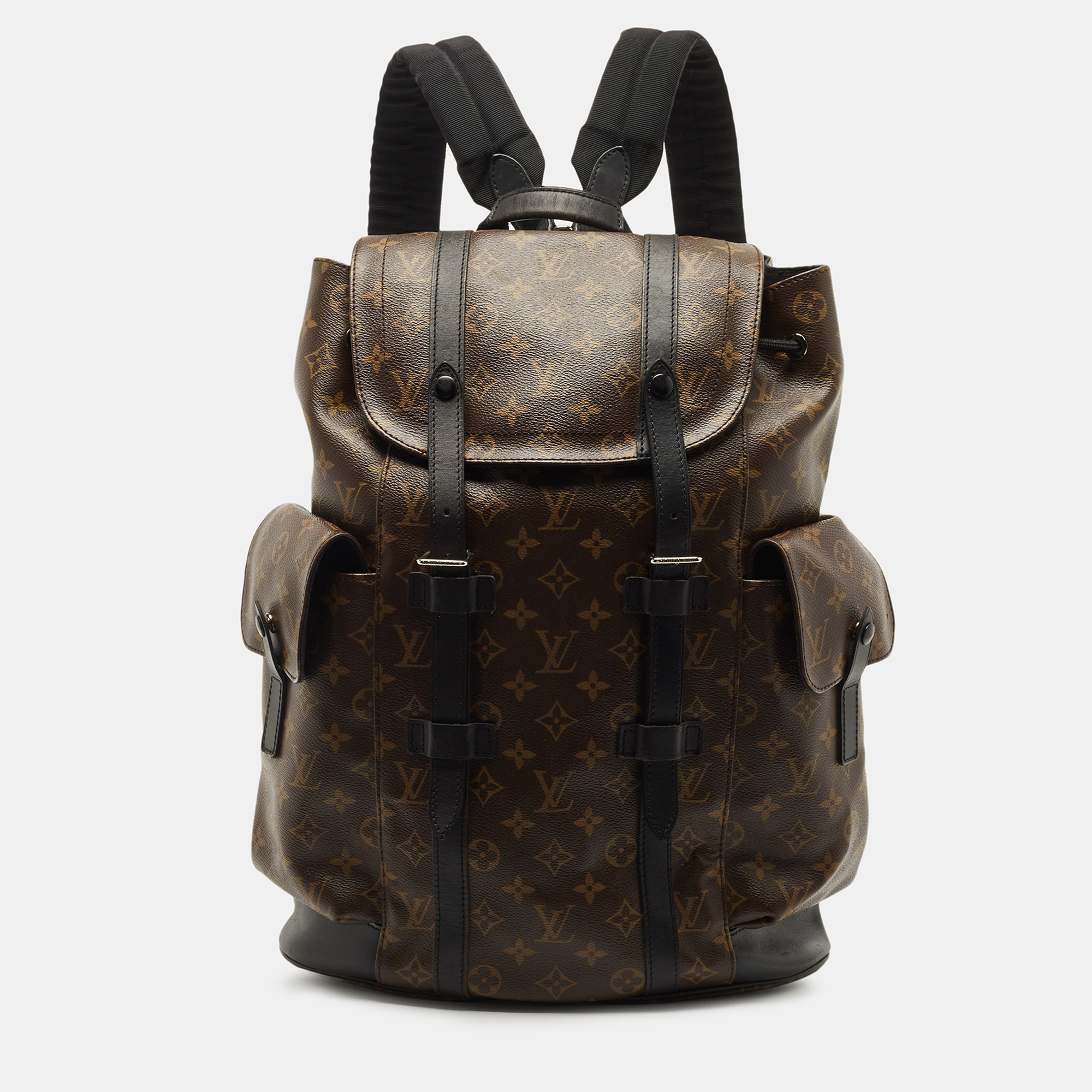 Pre-owned Louis Vuitton Monogram Macassar Canvas Christopher Mm Backpack