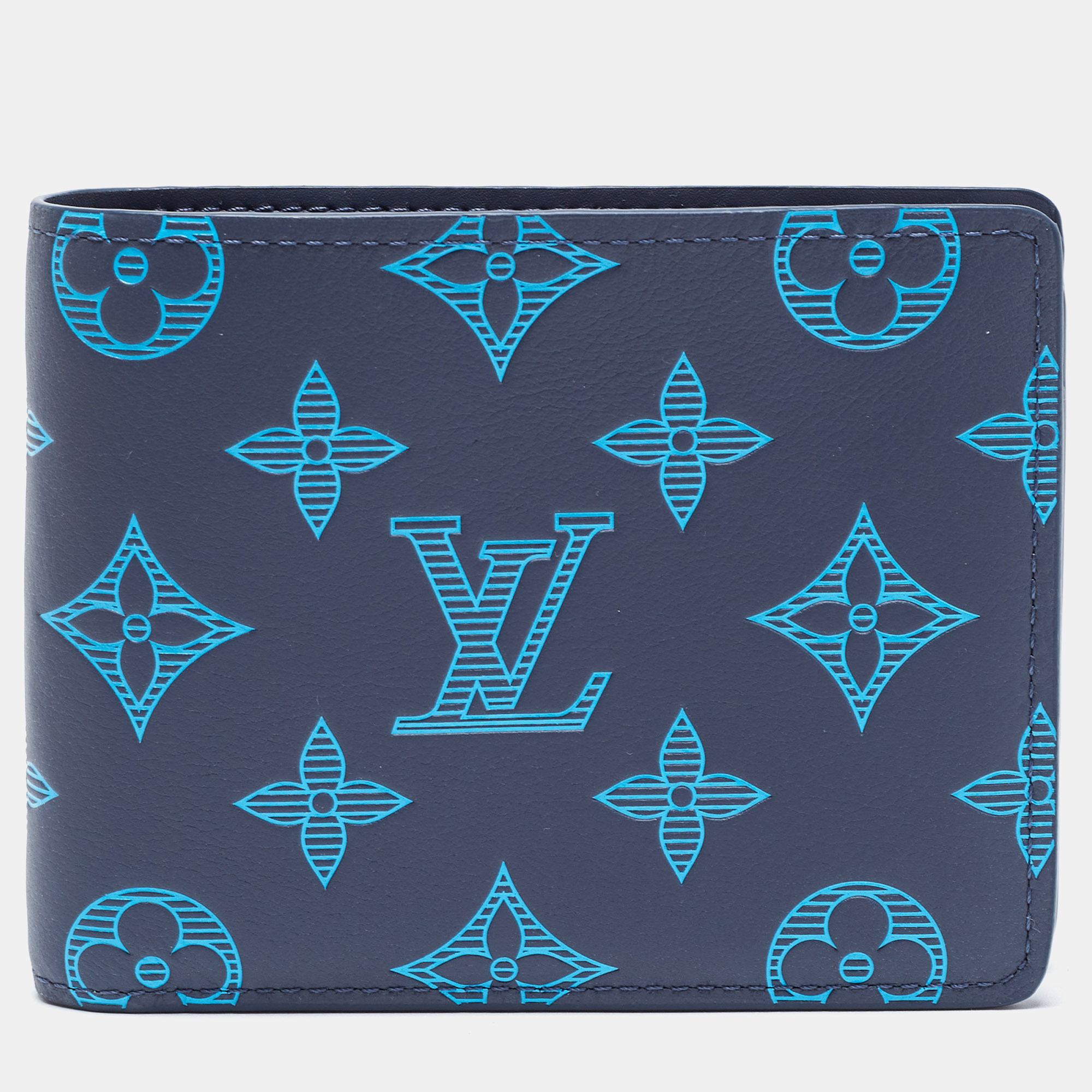 Louis Vuitton Navy River Blue Monogram Leather Multiple Wallet