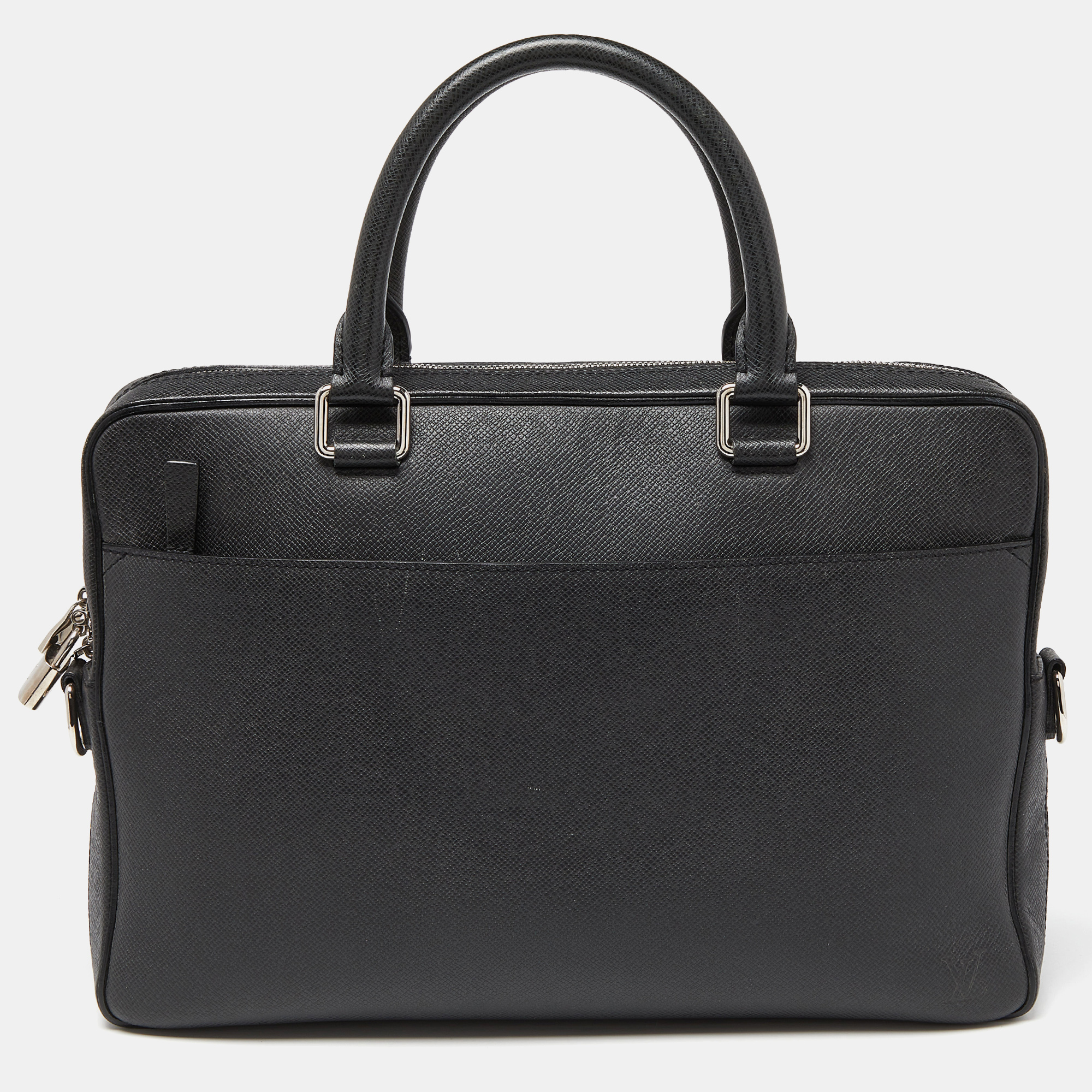 Pre-owned Louis Vuitton Black Taiga Leather Porte Documents Briefcase Bag